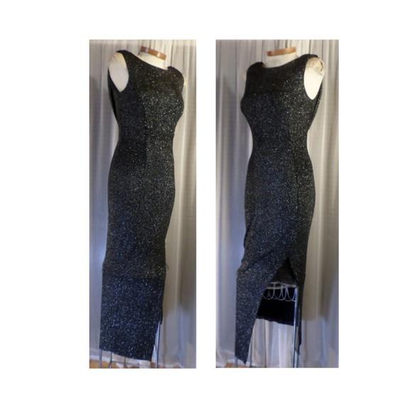 Long Black Gown Dress Dexy Low Back Size 10 Formal - Picture 3 of 8